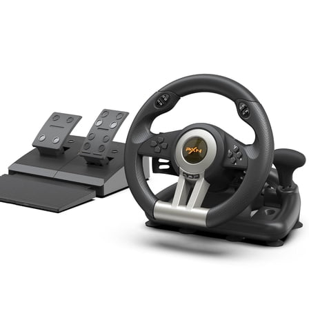 PXN V3 PRO PC Racing Wheel 180 Degree Universal USB Car Sim Game Steering Wheel with Pedals for Xbox One, Xbox Series S/X, PS3, PS4, Switch (Black)