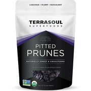 Terrasoul Superfoods Organic Dried Plums Pitted Prunes, 1.5 lbs - Fiber | Vitamin K | Preservative Free