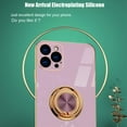 thumbnail image 5 of Compatible iPhone 14 Pro Max 6.7 Inch Silicone Cover Luxury Plating Phone Case (Purple), 5 of 5