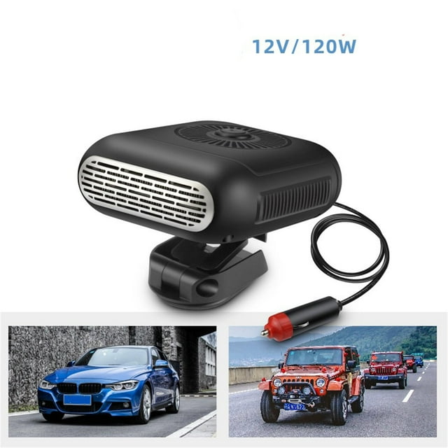 Oliegs Heated Blanket Car Heater 12V/24V Auto Electronic Heater Fan Fast Heating Defrost 4 In 1 Heating&Function Car Heater Plug 60s Fast Heating Low Noise Chocolate