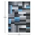 thumbnail image 5 of Emma + Oliver 6x9 Modern Cubist Olefin Accent Rug in Gradient Shades of Black, Gray and Blue with Natural Jute Backing, 5 of 6
