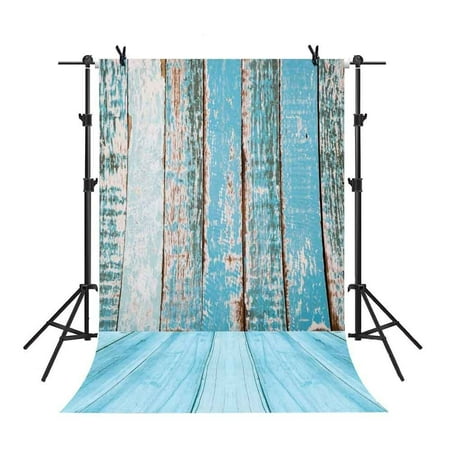 Cambridge Floor - MOHome Polyster 5x7Ft Blue Worn Wood Backdrop Cambridge Blue Floor Sample Vintage Background Family Studio Props