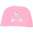 thumbnail image 1 of OULII Kids Elastic Polyester Swimming Cap Pink Unicorn Design for Children Students 1Pcs 9X7In, 1 of 7