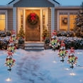 thumbnail image 2 of BinKFF 31.5'' Mini Artificial Christmas Tree with LED Lights, Pre-Lit Snow Flocked Xmas White Trees, Christmas Porch Decorations Small Fake Trees for Outdoor, Home, Porch & Yard, 2 of 7