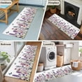 thumbnail image 5 of Purple Flowers 2'x6' Runner Rugs for Hallway Kitchen Bedside Non Slip, Spring Butterflies Lavender Daisy Botanical Entryway Rug Runners with Rubber Backing, Long Carpet Runner for Laundry Room, 5 of 8