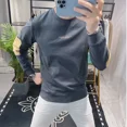 thumbnail image 4 of Sudadera negra sin capucha de corte entallado para hombre, jersey de cuello redondo, ropa blanca para hombre, cuello redondo, emo, alta calidad, tallas grandes, lujo, barata, 4 of 4