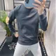 thumbnail image 4 of Sudadera negra sin capucha de corte entallado para hombre, jersey de cuello redondo, ropa blanca para hombre, cuello redondo, emo, alta calidad, tallas grandes, lujo, barata, 4 of 4