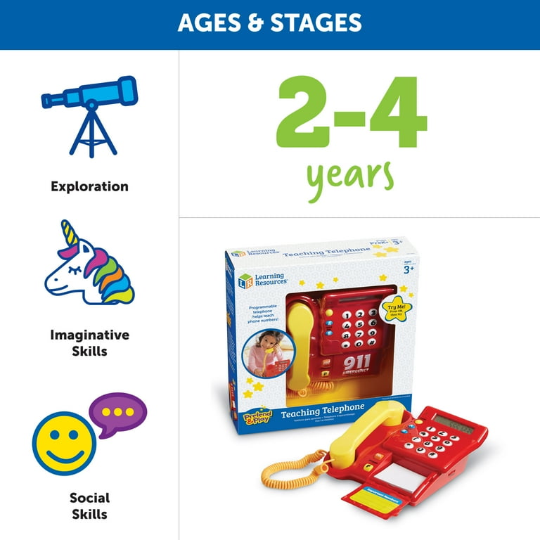 Learning Resources Children's Pretend Play Teaching Telephone, Toy