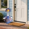 thumbnail image 4 of Blue Rose Style Porch Goose Figurine Ngheia Spring Outfit with Hat & Sunflower Plastic Goose Costume for Cement Goose Easter Party Outdoor Patio Yard Lawn Art Decoration, 4 of 9