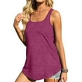 thumbnail image 3 of Defitshape Women's Square Neck Tanks Tops Sleeveless Cami Soft Casual Cotton Summer Cool Basic Thin Purple XX-Large, 3 of 4