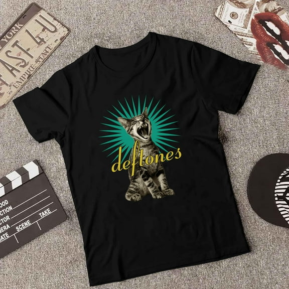 Deftones Adrenaline Screaming Cat Black Printed T-Shirt unisex up to 5XL