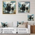 thumbnail image 4 of Designart "Highland Brown Yaks in Mountain Charm II" Animals Framed Wall Art - Brown Yaks Living Room Framed Canvas Art, 4 of 6