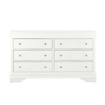 Global Furniture USA Traditional Glam Pompei Metallic White Dresser, Metallic White