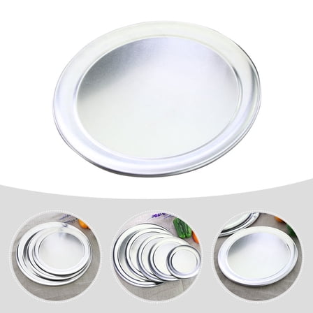 FESTFENDS Baking Supply Round Baking Pan Aluminum Silver for Household 1Pack