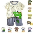 thumbnail image 4 of Futezty Toddler Boys Clothes Summer Outfit Sets, Boys Clothes 3T 4T 5T 2 Piece Baby Boys Outfits Plaid Hooded Toddler Boys Top Pants Set Cute Cartoon Print Boys Clothes, 4 of 5