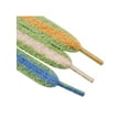 thumbnail image 2 of INSPIRE CHIC Flat Fuzzy Shoelaces Colored Shoe Laces Soft Wide Fluffy Shoestrings 2 Pairs Green Orange 120cm/47.24", 2 of 5