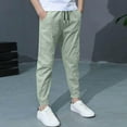 thumbnail image 7 of UAMVSH Kids Clothes Boys Girls Linen Lounge Pants Lightweight Drawstring Workout Pants Casual Cinch Bottom Pants with Pockets, 7 of 7