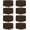 Brown, variant on 8 Pack Black Square Tablecloths 54 x 54 Inch, Wrinkle Resistant Washable Polyester Fabric, Party Wedding Banquet Table Covers, Durable and Easy Care