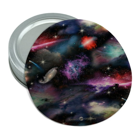Space Galaxies Nebula Shooting Stars Pattern Round Rubber Non-Slip Jar Gripper Lid Opener