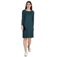 thumbnail image 4 of Inkmeso Knee Length Plain Dress Long Sleeve Boat Neck Tshirt Dress For Women, 4 of 7