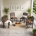 thumbnail image 6 of KINGYES All Weather Outdoor Dining Chairs Set of 4, HDPE Oversized Patio Chairs, Dark Brown, 6 of 6