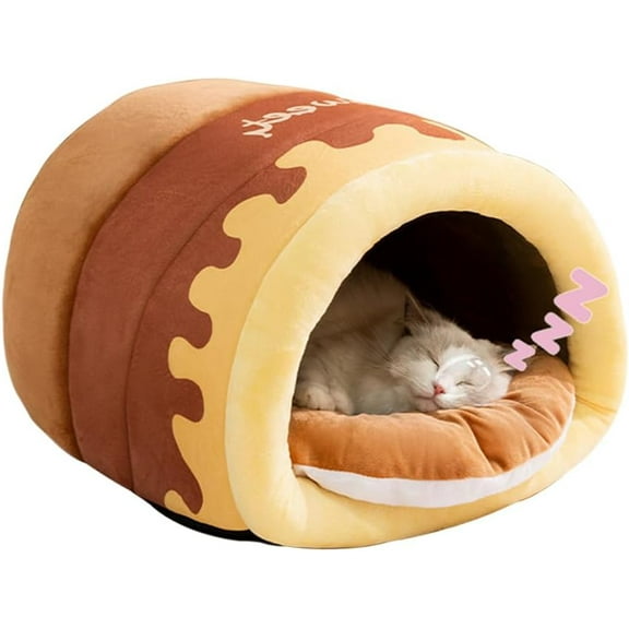 Honey Pot Cat Bed for Indoor Soft and Thick Pet Nest with Removable & Washable Cushion Kitten Cave Bed Sleeping House Dog Nest Cat Hideaway
