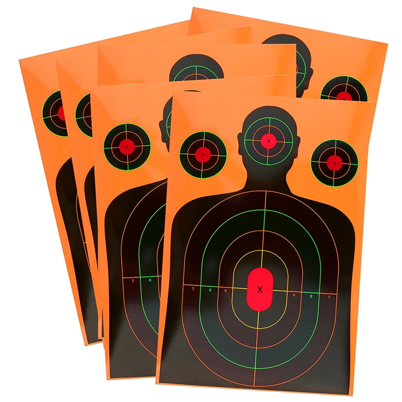 12×18 Inch 3-Color Splatter Target Paper, 10 Pack, Self-Adhesive Fluorescent Shooting Targets, Orange Coated Paper, Long-Range Visible Bullet Hole Stickers