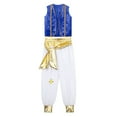 thumbnail image 3 of Alvivi Kids Boys Arabian Prince Cosplay Costume Party Performance Waistcoat Vest Loose Pants Royal Blue 14, 3 of 7