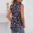 thumbnail image 6 of Hrsba Sleeveless Button Down Shirts for Women Print Lapel Neck Button Front Casual Soft Breathable Work Tops for Women, 6 of 6