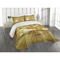 thumbnail image 3 of Ambesonne King Quilted Bedspread Set 3 Pcs, Crown and Clouds, King Size, Pale Coffee, 3 of 5