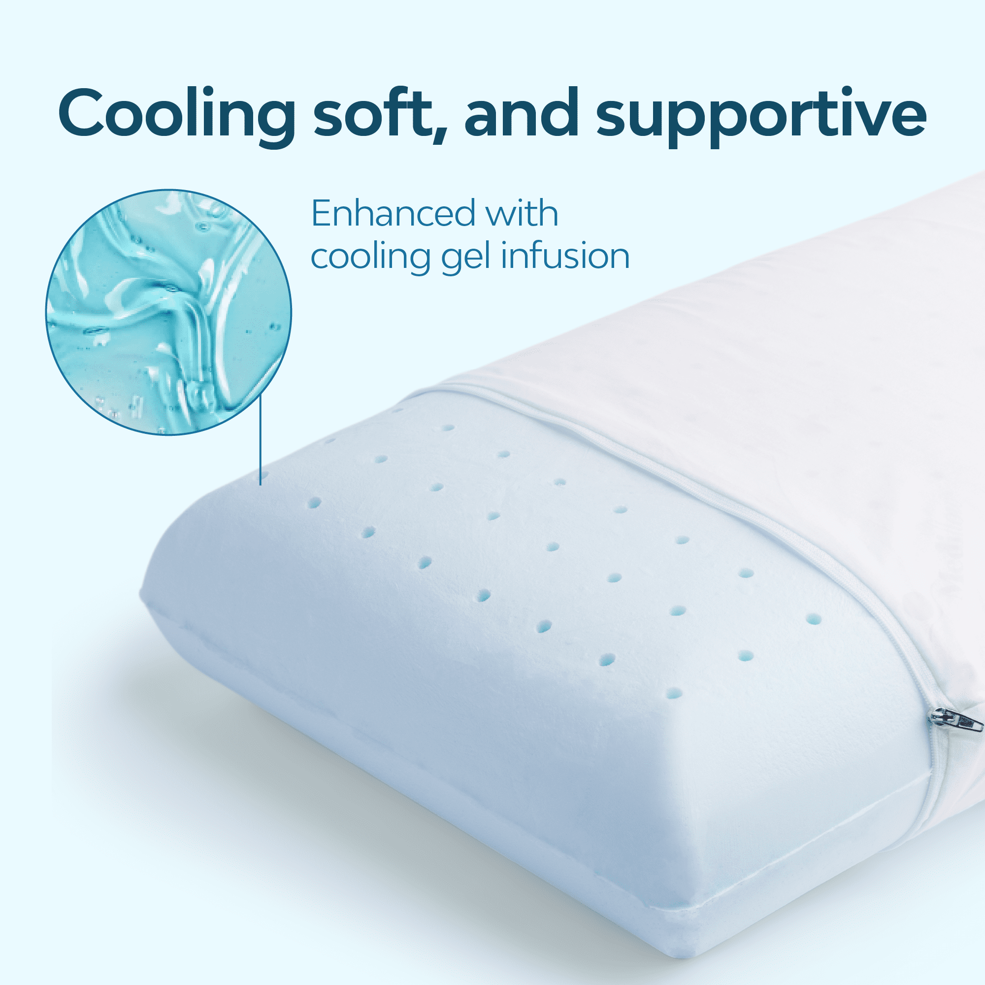 Mediflow Cooling Gel Memory Foam Water Pillow - Adjustable Pillow for Neck Pain Relief, Pillow for Side, Back, and Stomach Sleepers, Cooling Bed Pillows for Sleeping (1 Pillow)