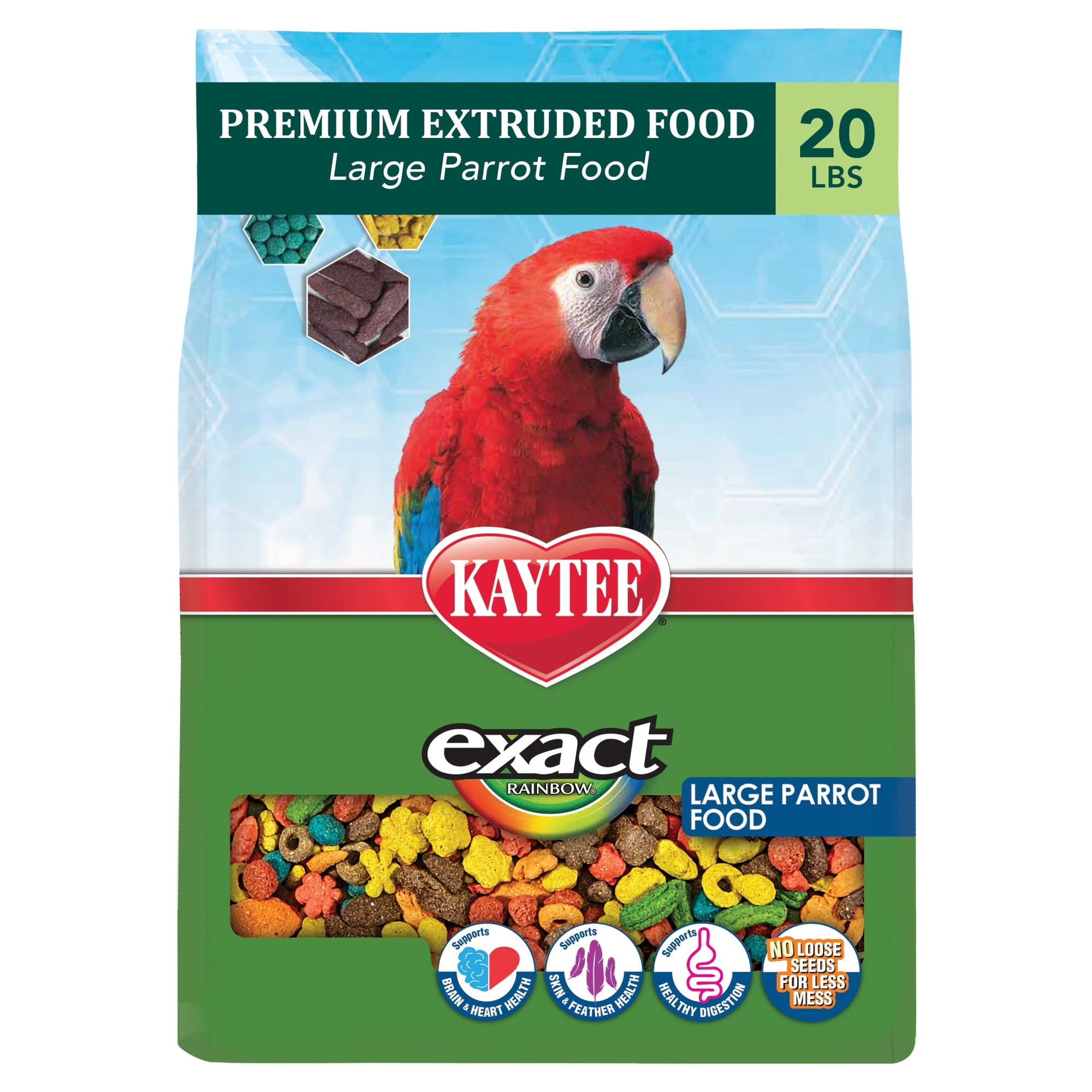 Kaytee Exact Rainbow Premium Large Parrot Food Bird Seed 20 pounds