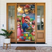 The Super Mario Bros. Movie Door Cover Decorated Banner Tapestry Home Decoration Holiday Party Supplies Door Banner Porch Sign Banner 72.8 x 35.4 Inch