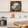 thumbnail image 6 of Coffee Wall Art Painting on Canvas, Brown Teal Pastoral Vintage Art Canvas Art Home Prints Wall Art Framed Modern Artwork for Living Room Bedroom Wall Decor 8x8in, 6 of 9