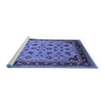 thumbnail image 2 of Ahgly Company Machine Washable Indoor Round Oriental Blue Industrial Area Rugs, 6' Round, 2 of 4