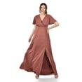thumbnail image 4 of Vestido largo con abertura Roman Fashion /Juvenil, 2010 (Chedron) cafe 2X, 4 of 5