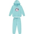 thumbnail image 4 of SYMOID Boys Light Blue Ghost Print Hoodie and Joggers Set, 2-Piece Fleece Tracksuit, Soft Tops & Hall-oween Costume Playwear for Kids,Size 4 T, 4 of 5
