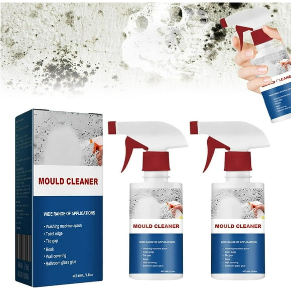 Mould Cleaner Foam Spray, Mould Cleaner Spray, Foaming Stain Remover Spray Cleaner Foam, Powerful Multi-Purpose Foam Cleaner, Spray Cleaner For Household Kitchen, Bathroom, Wall Cleaner (2, White)