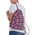 thumbnail image 2 of Bingfone Skull rose blue flower Drawstrings Backpacks Bags for Men Women Gym Drawstrings Bag-Medium, 2 of 8