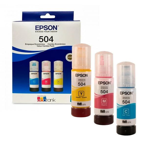 KIT DE TINTAS Epson ECONOPACK T504 CYAN MAGENTA Y AMARILLO