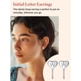 thumbnail image 4 of Silvora Half Hoop Earrings for Women Sterling Silver Heart Initial Earrings Minimalist Cartilage Piercing Open Huggie Ear Charms, Letter W, 4 of 8