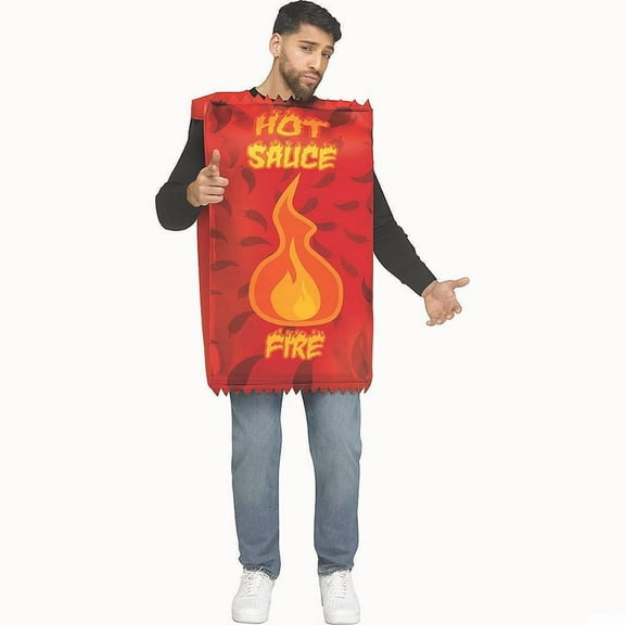 Fun World Adult Fire Hot Sauce Packet Costume - Size One Size Fits Most - Red