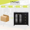 thumbnail image 6 of viswild 36" Bathroom Vanity with Soft Close Doors, 3 Drawers & Adjustable Shelf - Ceramic Sink, Overflow Protection, Gold Handles for Small Bathroom, Black, 6 of 12