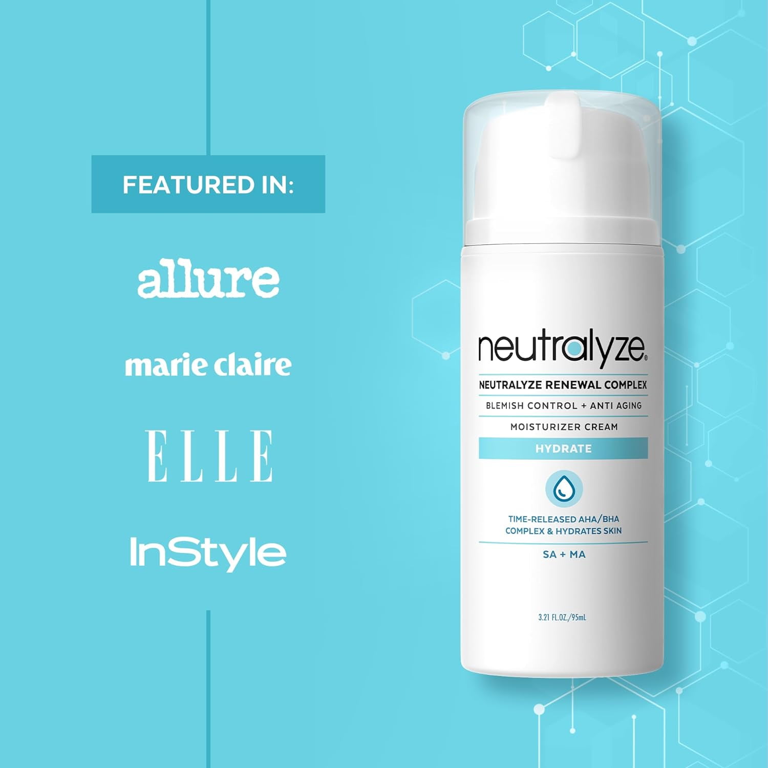 Neutralyze Renewal Complex Acne Moisturizer for Face - Time Released, Medical Grade 2% Mandelic Acid & Salicylic Acid Moisturizer Cream - Face Moisturizer for Acne Prone Skin (90+ Day)