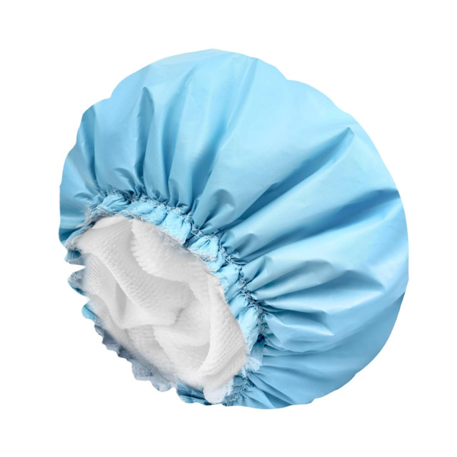 JUNWELL Bonnets de Douche pour Femmes Réutilisables Imperméables Bonnet de Douche Élégant pour Femmes Grand Bonnet de Douche pour Cheveux Épais Blanc