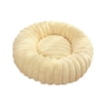 thumbnail image 2 of Cama para gatos redonda de felpa con cojín para mascotas Beige 50cm, 2 of 8