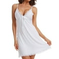 thumbnail image 5 of HAPIMO Sales Women's Chemise Nightgown V Lingerie Lace Neck Slip Cotton Full Sleepwear Dress Womens Lingerie Sleepwear White XXXL, 5 of 5