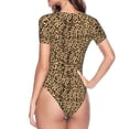 thumbnail image 4 of Naloa Leopard Print Brown Women's Short-Sleeved Onesie, One-Piece Swimsuit for Parties, dates, clubs - Large, 4 of 9
