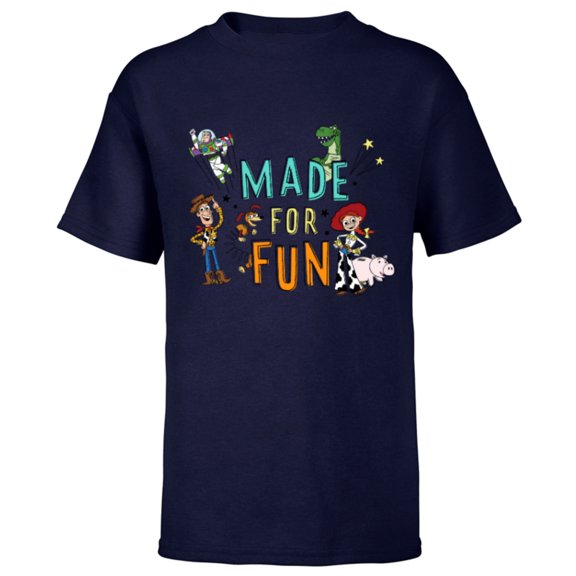 Disney PIXAR Toy Story Crew Made for Fun - Short Sleeve T-Shirt for Kids - Customized-Navy