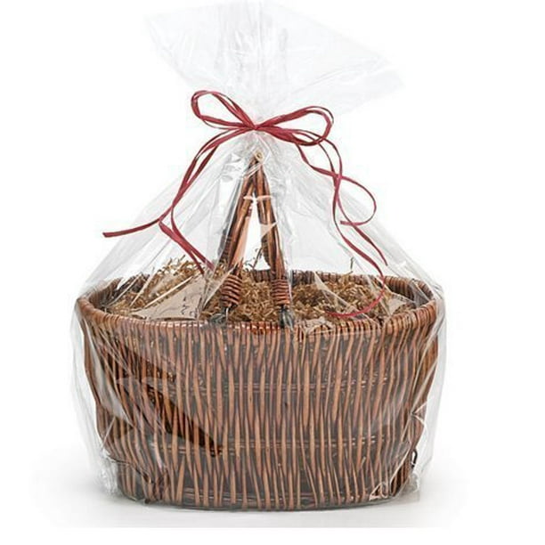 A1BakerySupplies Large Clear Cellophane Bags Gift Basket Bags Cello